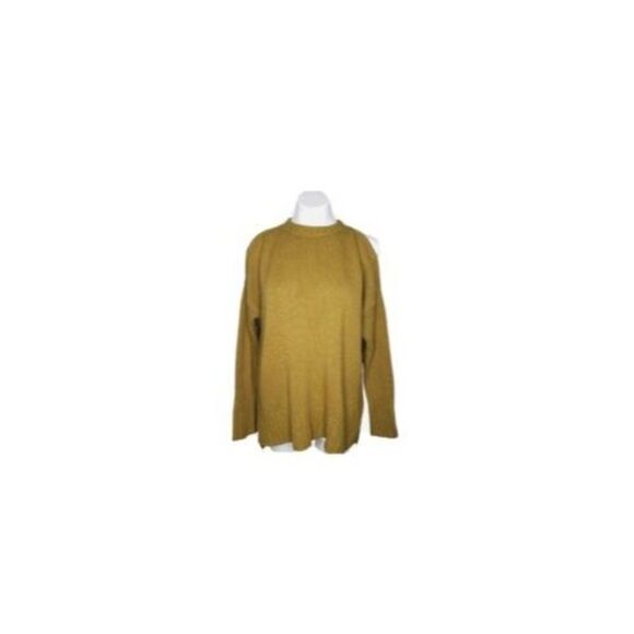 Bcbg Maxazria Steffe Gold Lambswool Blend Cold Shoulder Knit Sweater Chunky XS - Picture 2 of 8